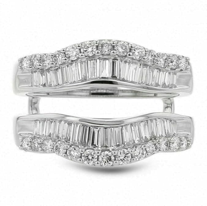 Wedding Ring Enhancer, 2.00CT Baguette Cut Lab Diamond, 14K White Gold Plated Sterling Silver4