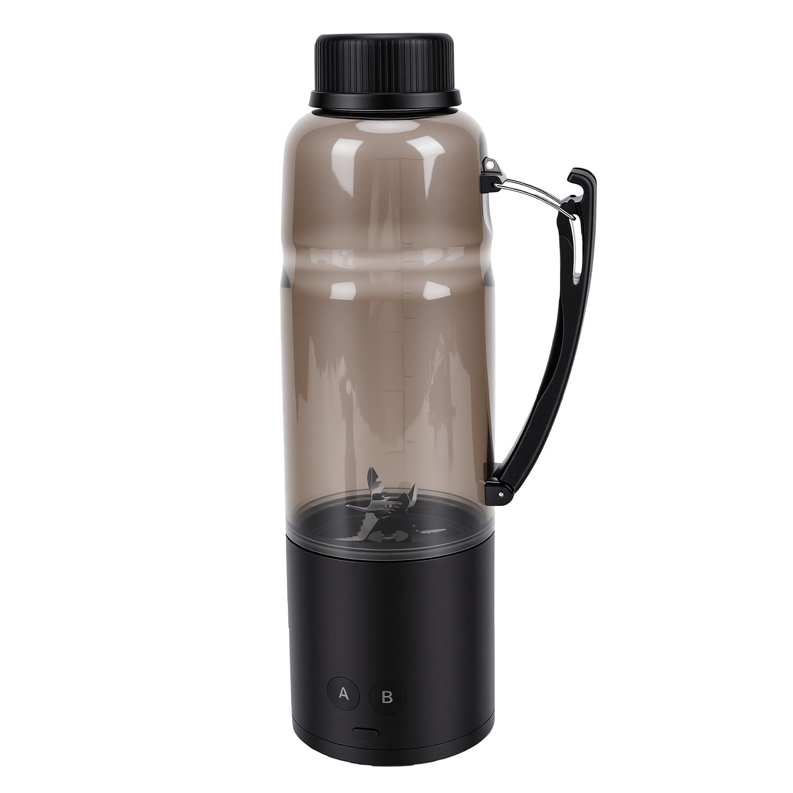 ASHATA Mini Batidora de Vaso 600ml con Tapa Versátil (BLACK)