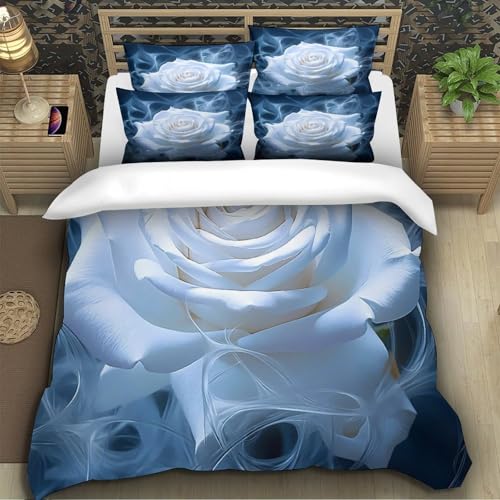 Housse de couette 135x200 microfibre anti-allergique lit 1 place fleurs - 5
