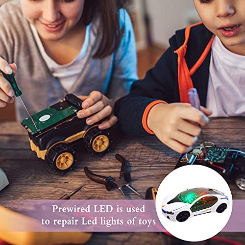70Pcs Prewired Led Ultra Bright 12v Pre Wired LED Diodes Light 3mm Prewired Led Light with 70Pcs Plastic LED Holder and 15Pcs Battery Holder Clip Cable for Decor(7 Colors)