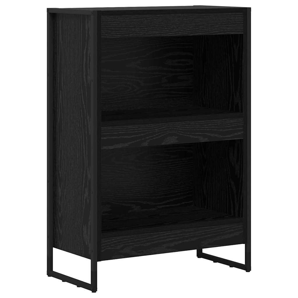 Regał na książki o wyglądzie czarnego dębu, 80 x 30 x 155 cm, materiał drewnopochodny, przemysłowy regał stojący z 3 półkami, do salonu, biura, sypialni