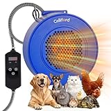 500W Dog House Heater with Thermostat, 24H Timer & Smart 40-115°F Adjustable Pet House Heater, 9.8FT Chew-Proof Cord, Kennel Heaters, Chicken Coop Heaters, Cat & Outdoor Animals