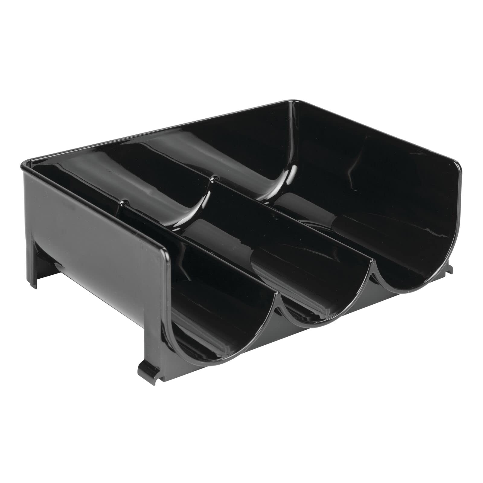 mDesign Range-Bouteilles (Lot de 4) – casier à Bouteilles empilable en Plastique sans BPA pour 3 Bouteilles de vin ou Autres Boissons – étagère à vin Moderne pour jusqu'à 12 Bouteilles – Noir