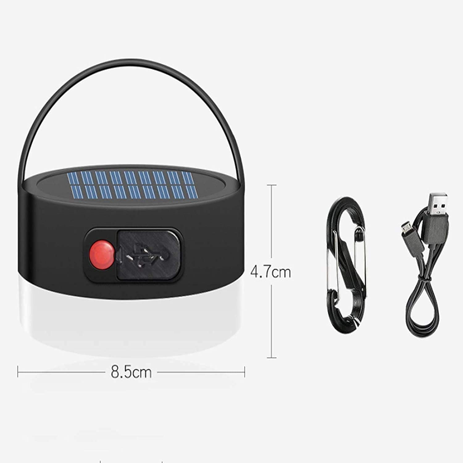 Latarnia kempingowa LED, zasilana energią słoneczną lub ładowana przez USB z 300 lm, 4 tryby światła, wodoodporna lampa do namiotu, idealna latarka latarnia w nagłych wypadkach, zestawy survivalowe, turystyka, wędkowanie, dom i nie tylko