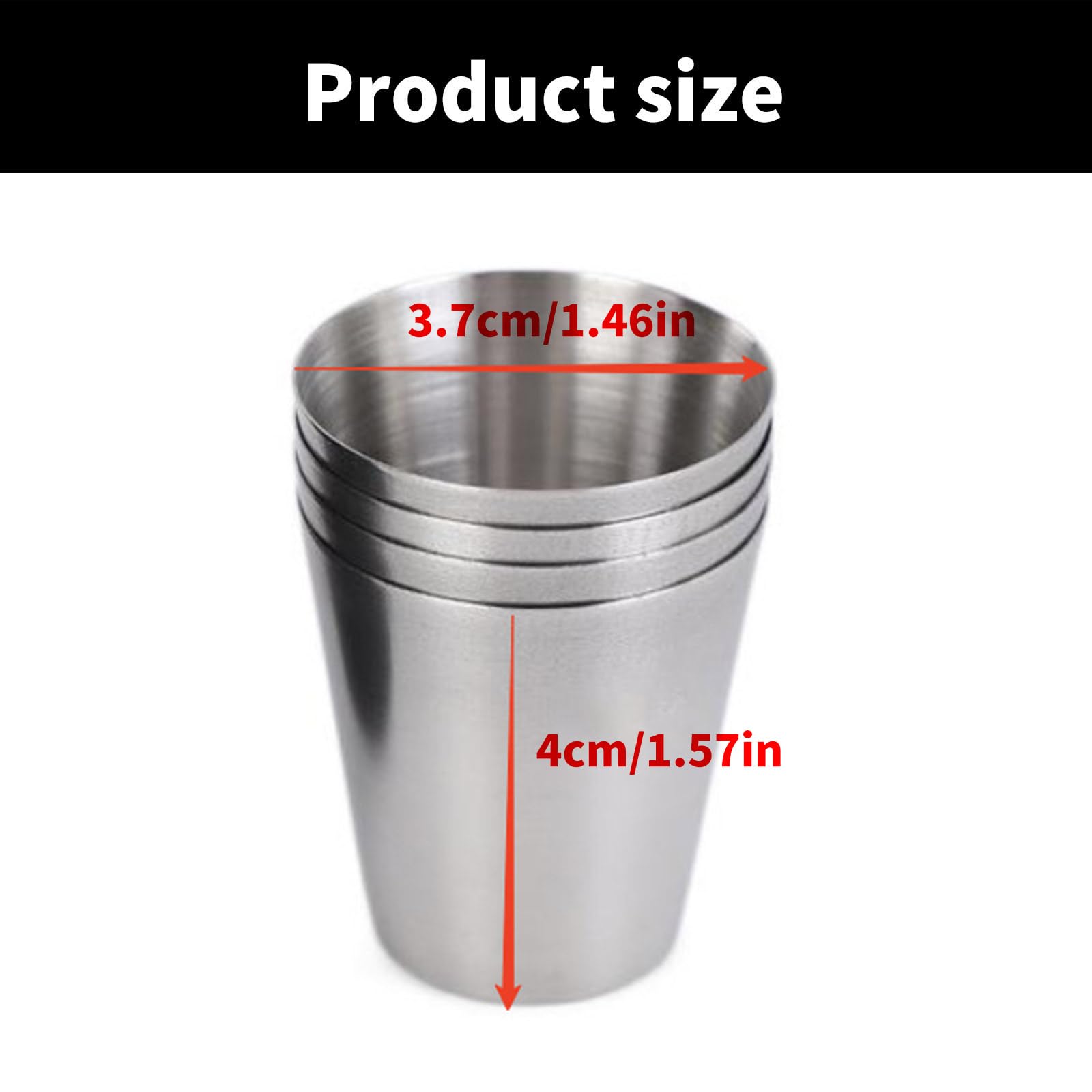 Misright Set Of 4 Stackable Stainless Steel Drinking Cups 30ml Shot Glasses For Picnics And Hiking Portable Outdoor Schnapps Cups