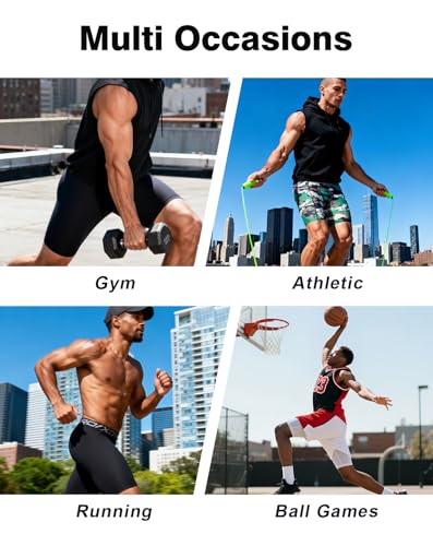 Image of Compression Shorts Men Spandex Sport Gym Shorts Athletic Workout Running Tights Training Underwear