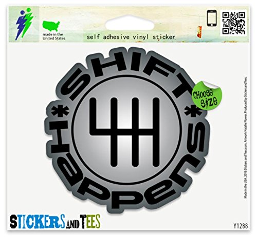Shift Happens Manual Vinyl Sticker Small Window Bumper Phone Decal 2