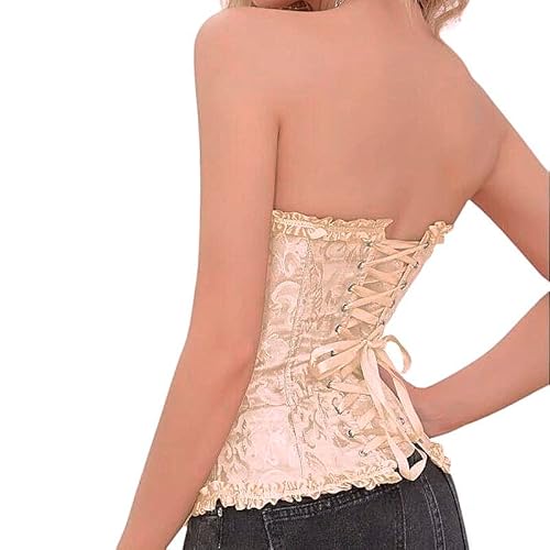 Corset Corpete Corselet Reduz e Modela Cintura Valoriza Busto Linha Casual Floral Creme M597
