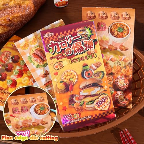 Image of Girl's Japanese Retro Sticker Book, Food and Daily Life Theme - 700+ Cute Old Showa Style Foodie Stickers, for DIY Scrapbooking Journaling Handbook Decoration