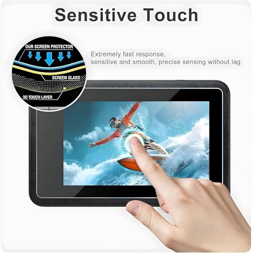 Image of OHAYO Military Strength Tempered Glass Screen Protector For DJI Osmo Action 3| 9H+ Hardness, Strong Protection, Full Screen Edge-to-Edge Cover, Scratch Resistant, Bubble-Free Install, Ultra HD Clarity,With installation kit, Complete Set Of 3 Glass