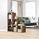 VASAGLE Bücherregal, Treppenregal, Trennwand, Aufbewahrungsmöbel, 6 Fächer, für Büro, Wohnzimmer, Schlafzimmer, rustikales Braun LBC63BX