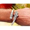 Rudraksha Om Damru Trishul Cuff Bracelet for Men's Bahubali Kada,Indian Traditional Kada/cuff Bracelet