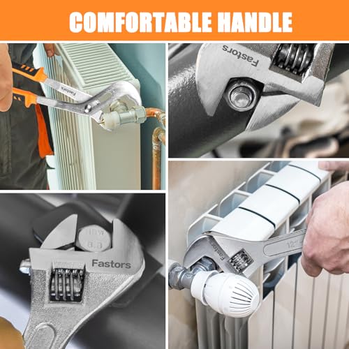 Image of 7-Pack Adjustable Wrench & Joint Pliers,Tongue and Groove Plier Set with Adjustable Wrench Set for Home Repair,Forged Steel Anti-Slip Comfortable Grip Handle