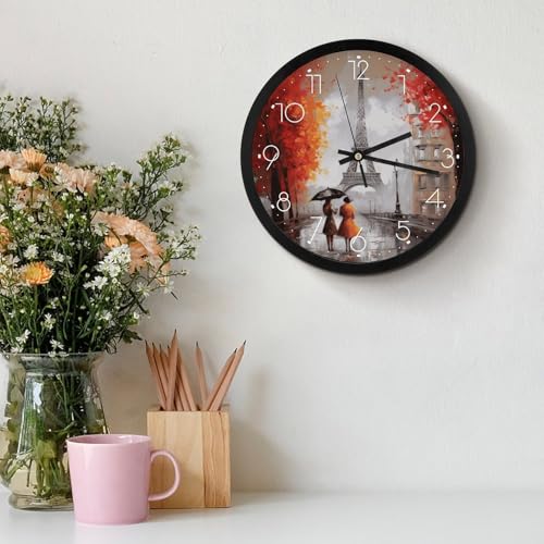 Horloge murale quartz silencieuse ronde 25 cm blanche pour bureau - 4