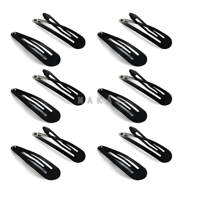 NAKAS Glossy Black Metal Tic Tac Hair Clips For Women-Pack Of 12 (Small) - 4Cm (B0DCP6MG96) Amazon Price History, Amazon Price Tracker