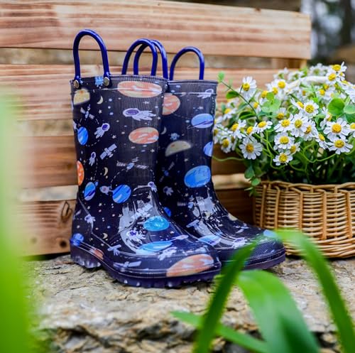 Image of Outee Toddler Kids Adorable Lightwight Waterproof Rain Boots Light Up by Steps