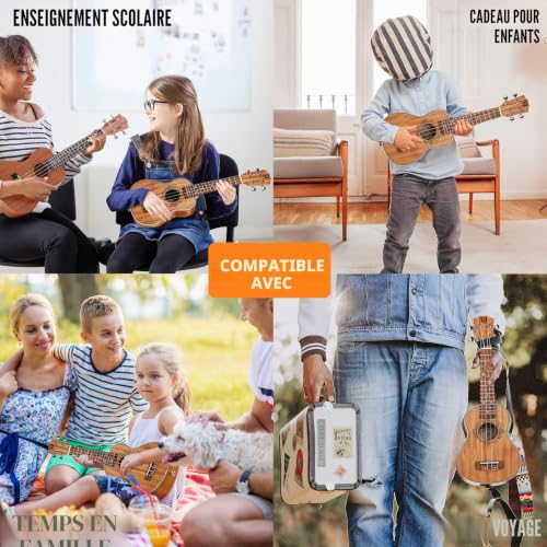 Vangoa Soprano Ukulélé 21 Pouces Acajou Acoustique Vintage Hawaii Ukulele avec des Kits pour Débutants – vue 6
