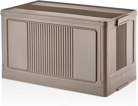 Deconox Giant Size Folding Lock Lid Safe 55 Liter Volume, Space-Free Portable Storage Box Safe Organizer for Consecutive, Balcony, Kitchen, Pantry, Garden and Car Luggage (SOIL)