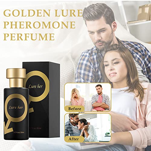 Ertdde Perfume De Feromonas Golden Lure, Lure Her Perfume, Para Atraer A Los Hombres, Colonia Que Hombres Atraigan Las Mujeres (Men), 50.0 Milliliters, 1.75 Fl Oz #TOP5