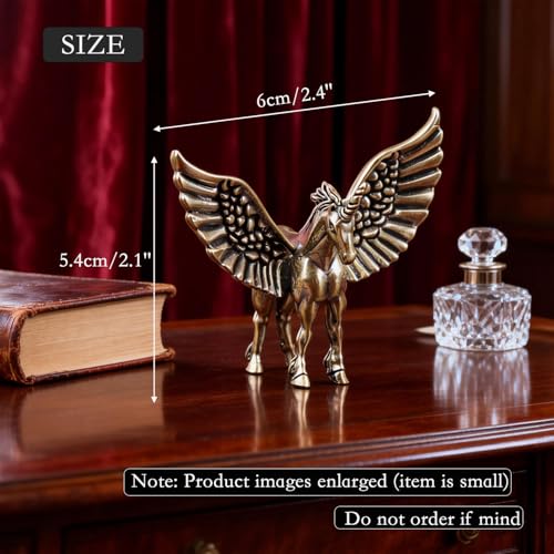 Estatua de Pegaso de Metal Vintage 2.36x2.13 Pulg miniatura 2