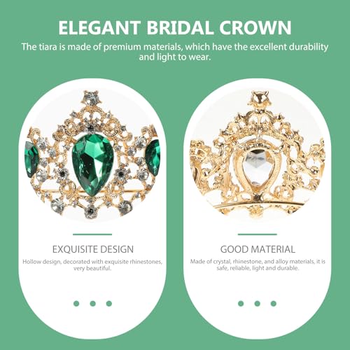 Tiara nupcial de cristal verde SOIMISS en aleación ligera de alta joyería 5