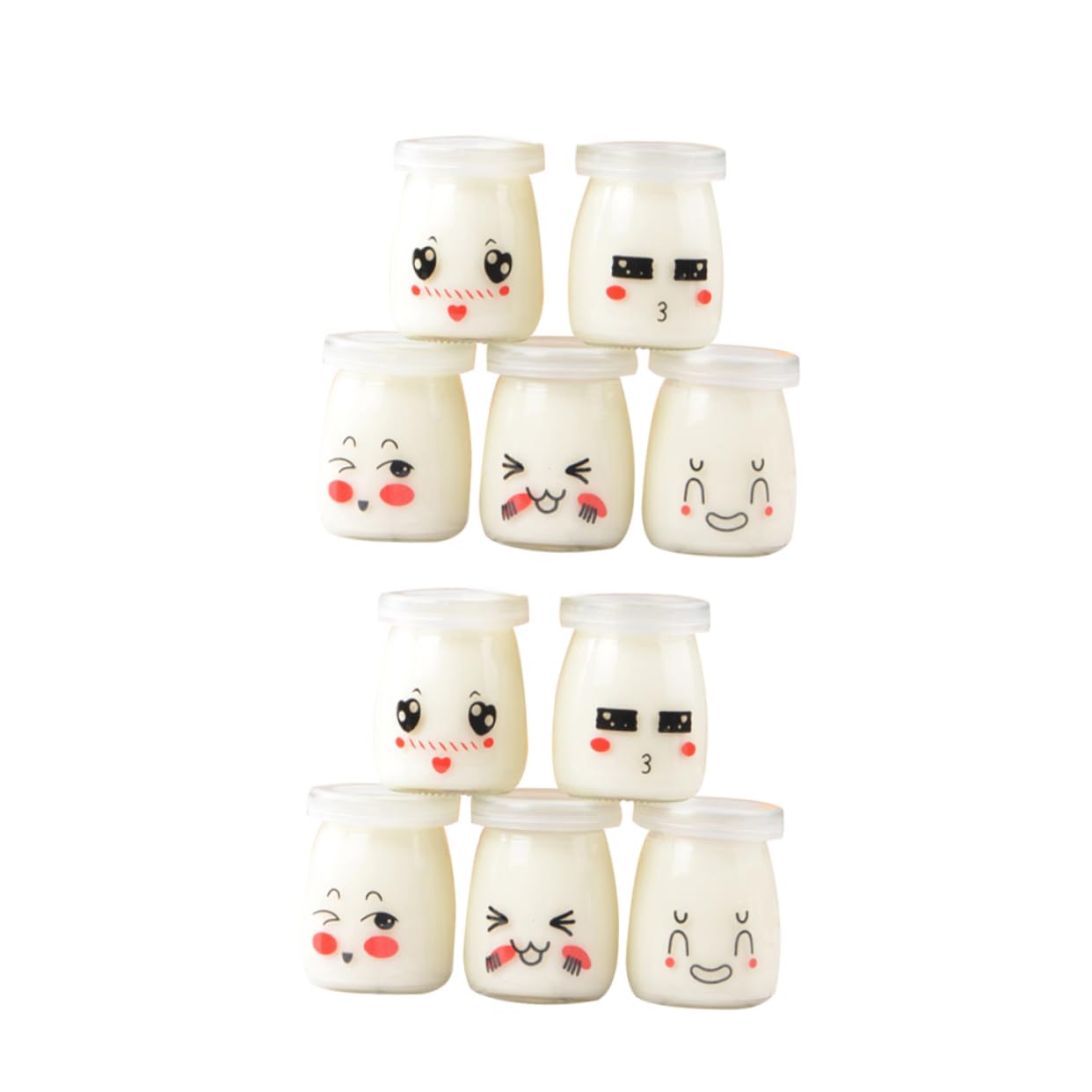 10piezas Vasos De Pudín Vidrio Resistente Al Calor Para Gelatina y Yogur Fácil De Limpiar