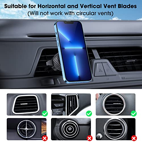 Techmatte Magnetic Car Mount, 360° Adjustable Magnetic Air Vent Mount For Iphone 13 12 Pro Max Mini And Magsafe Case [Never Fall Off] #TOP4