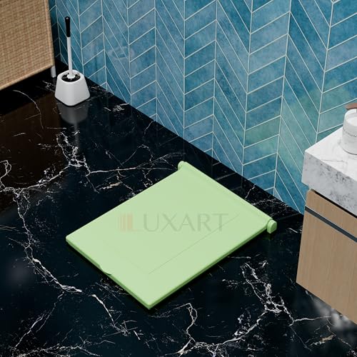 Image of LUXART Indian Square Toilet Cover 56L x 42W | 21 Inch Green Orissa Pan Toilet Seat Cover | PP Commode Lid with Easy Installation Kit | Green Finish | 2 Year Warranty