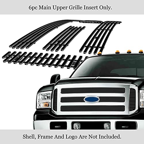 Aps Compatible With Ford Excursion F-250 F-350 F-450 F-550 2005-2007 Honeycomb Style Between Bars Main Upper Stainless Steel Black Billet Grille Grill Insert F65799H #TOP1