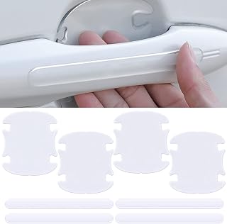 8Pcs 3D Transparent Car Door Handle Cup Protector, Car Door Handle Protector Accessories Clear Door Bowl Paint Protection Film Waterproof Anti-Scratch Stickers Covers for Most Models