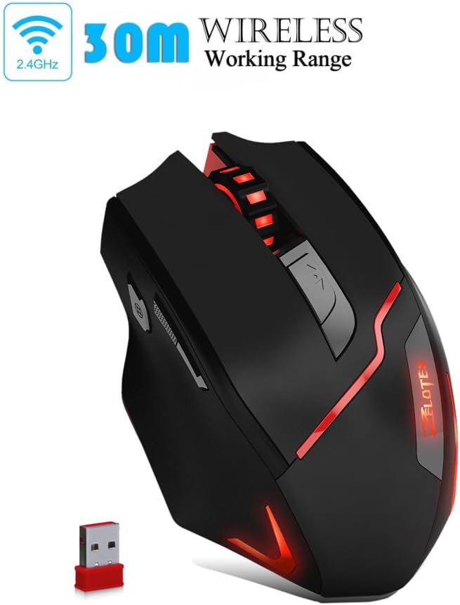 Zelotes F18 Gaming Mouse with wireless USB receiver