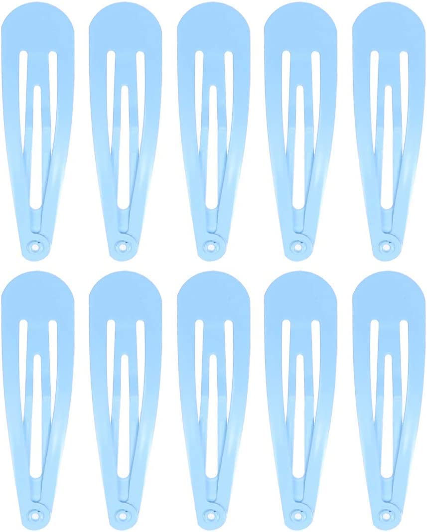 Fermagli for Capelli a Scatto, 50 Pezzi Fermagli for Capelli in Metallo Tinta Unita for Bambini (Blu Scuro) (Color : Light Blue)