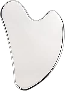 Deciniee Herramienta de Masaje Gua Sha, Acero Inoxidable, Raspador Facial para Cara Más Delgada y Contorneado en Forma de Corazón