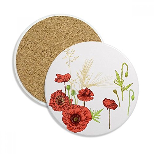 Dessous de verre céramique coquelicot idée cadeau déco table unique