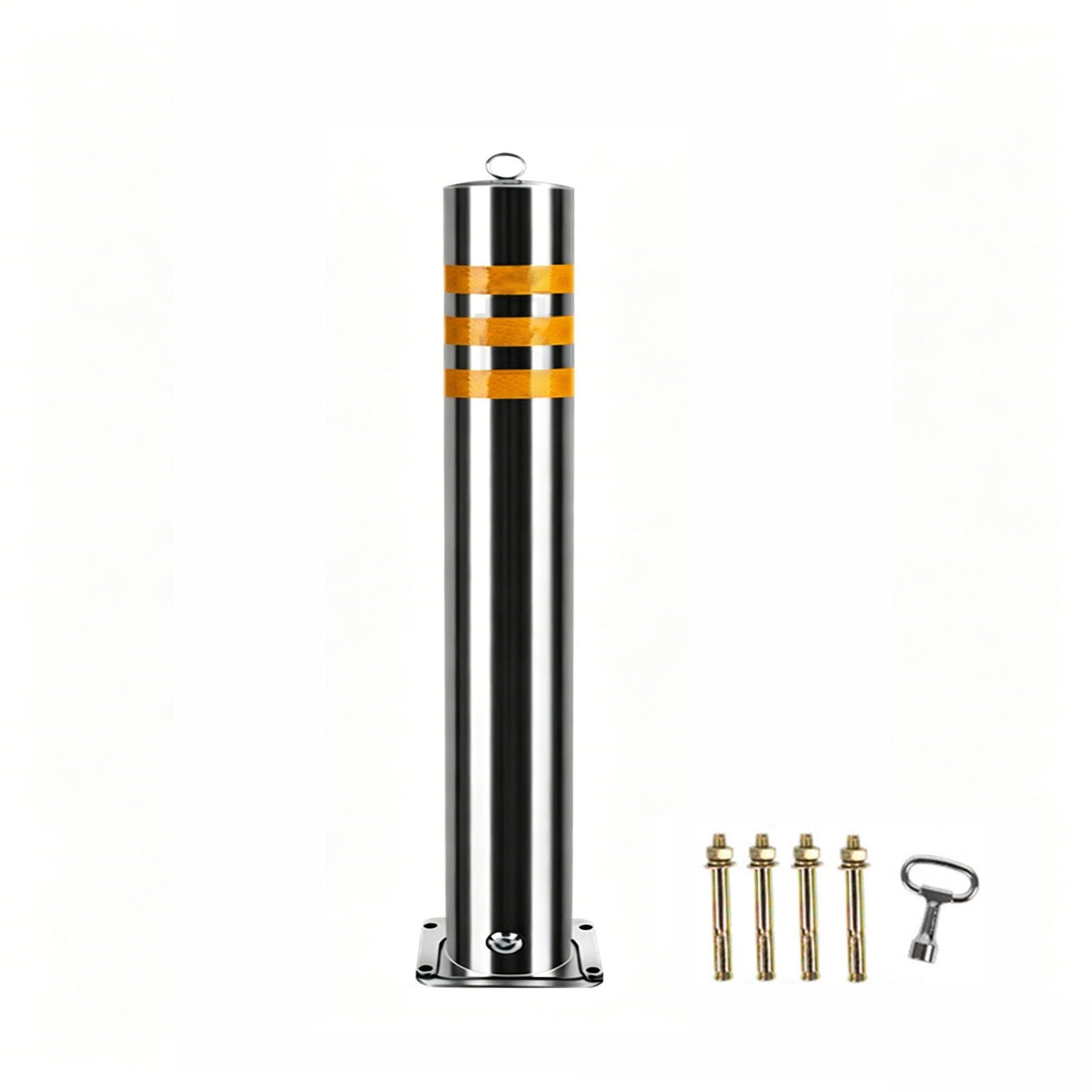 NEONMAN Arceau de Sécurité Amovible en Acier Inoxydable avec Bande Réfléchissante pour Stationnement – 11.4x60cm