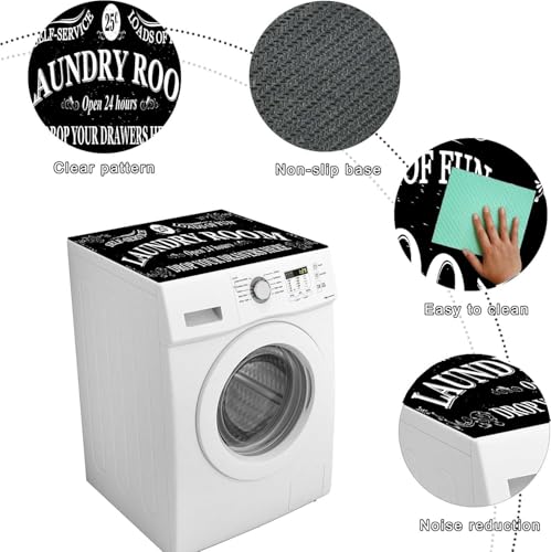 Image of Washing Machine Top Protective Mat,Countertop Absorbent Table Top, Quick-Drying Refrigerator Base, Microwave Oven Protection Pad Laundry and Dryer Covers for Laundry Room and Kitchen (Black)