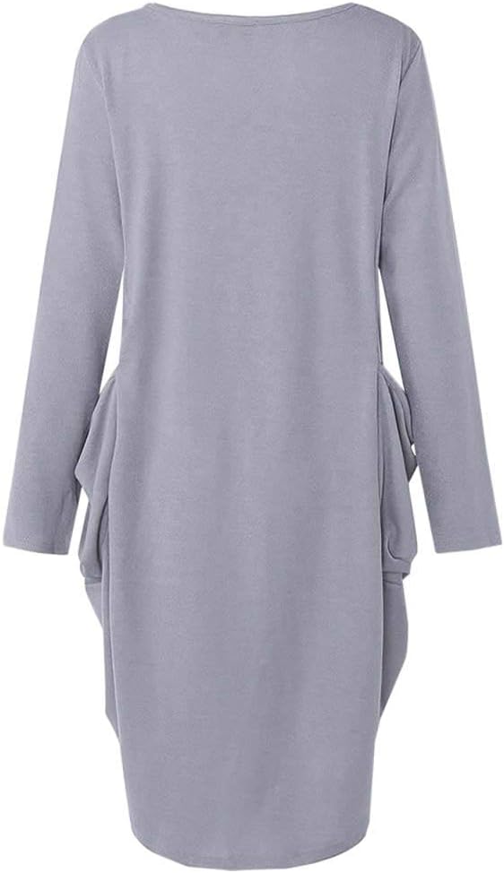 Women's Faith Oversize Baggy Long Sleeve T Shirt Causal Loose Midi Dresses with Pockets - Image 3