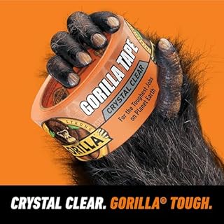 Gorilla Crystal Clear Tape, 1.88” x 18 yd (Pack of 1) - Weather Resistant for Indoor or Outdoor Projects and Repairs