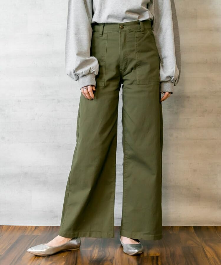 [マーライ] ベイカーパンツ ワイドパンツ レディース パンツ ボトムス 大きいサイズ M L LL 3L 4L ストレッチ ツイル