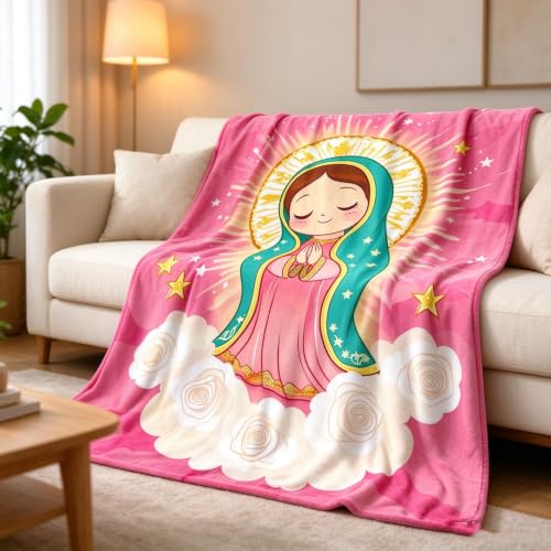 78.7x59.1in Virgin Mary Guadalupe Fall Throw Blanket, Flannel Fall Blanket - image 1