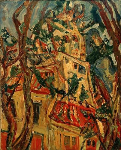 Impression sur toile Chaim Soutine le clocher de Saint Pierre à Céret décoration salon 60x90