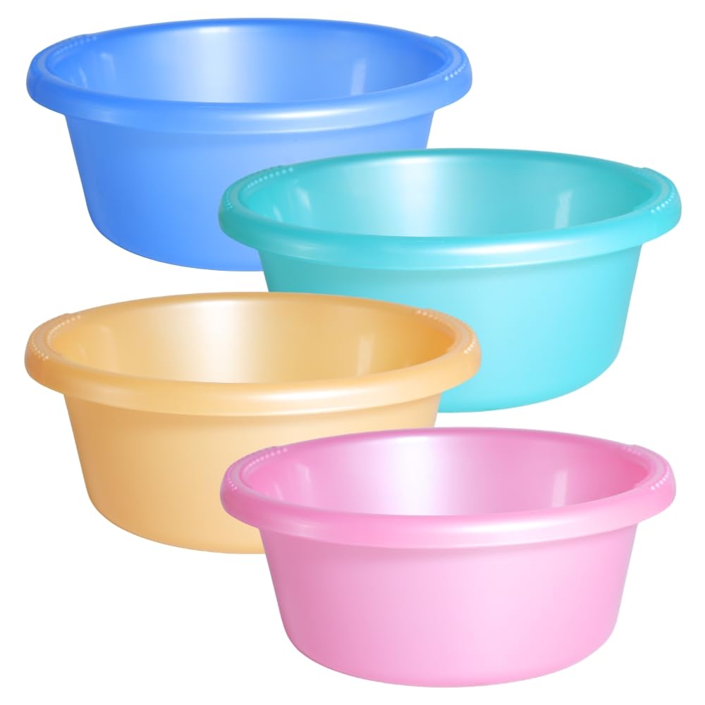 Sunaira Bowlpro Multipurpose Round Plastic Bowl 750 ml |Mixing,Serving,Washing Fruits Vegetables,Hair Colour and Food Storage|Food Grade,Stackable|Kitchen,Salon|Set of 4|Blue Green Orange Pink-image-33