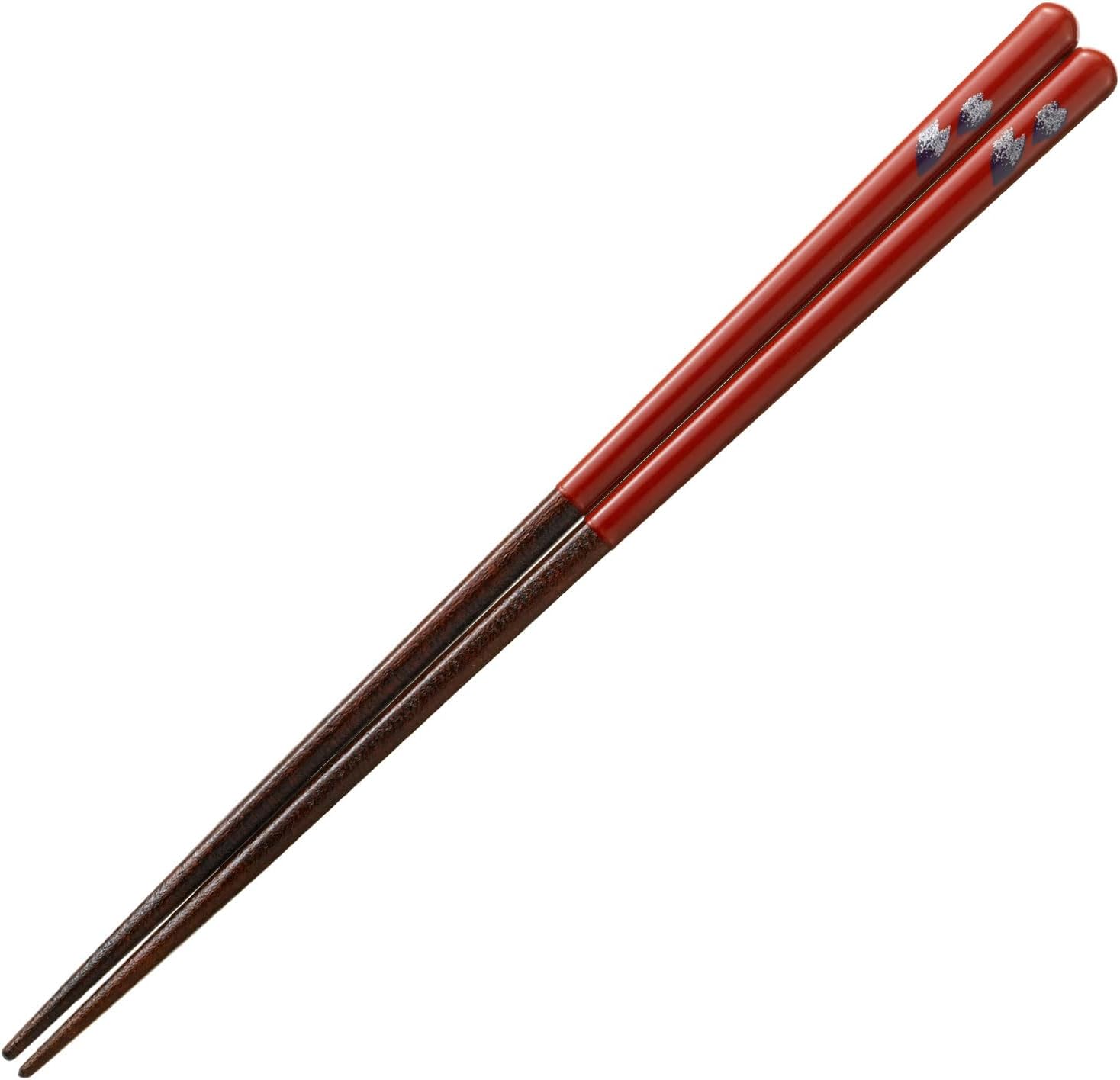 兵左衛門 Hyozaemon Flower Petals Dishwasher-Safe Wooden Chopsticks, 21.5 cm, Red, Made in Japan, ST-020