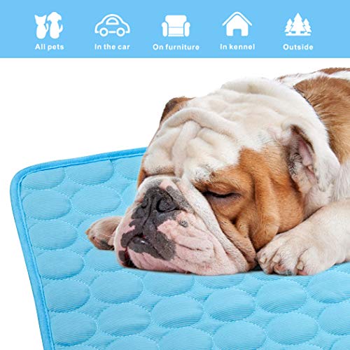 Pet Cooling Mat For Dogs Cats-Ice Silk Dog Cooling Mats, Summer Dog Cooling Pads, Dog Crate Mat Cat Cooling Mat, Portable & Washable Pet Cooling Blanket For Kennel/Sofa/Bed/Floor/Car Seats #TOP4