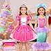 Princess Dress Up Clothes for Little Girl Gift Set, Princess Dress Up Toys Role Play Costume for Toddler Girls, Birthday Christmas Party