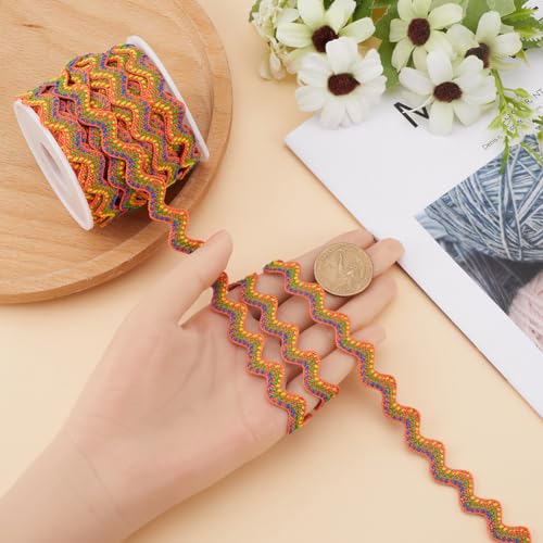 GORGECRAFT 10Yds Sandy Brown RIC Rac Trim Ribbon Wave Sewing Bending Fringe Trim 5/8 inch Wide Braids Cords Embellishments for Flower Making Wedding Party Lace Ribbon Craft Pillow - Image 3