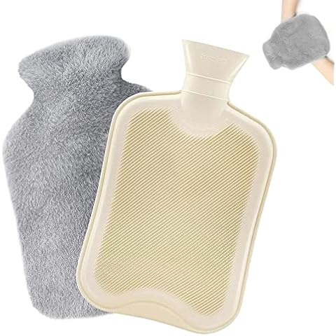 Wärmflasche mit Hand Tasche Cover geruchlos Superior Material 2L Groß Wärmflaschen Hand-Fußwärmer Bettflasche Kinder Cover