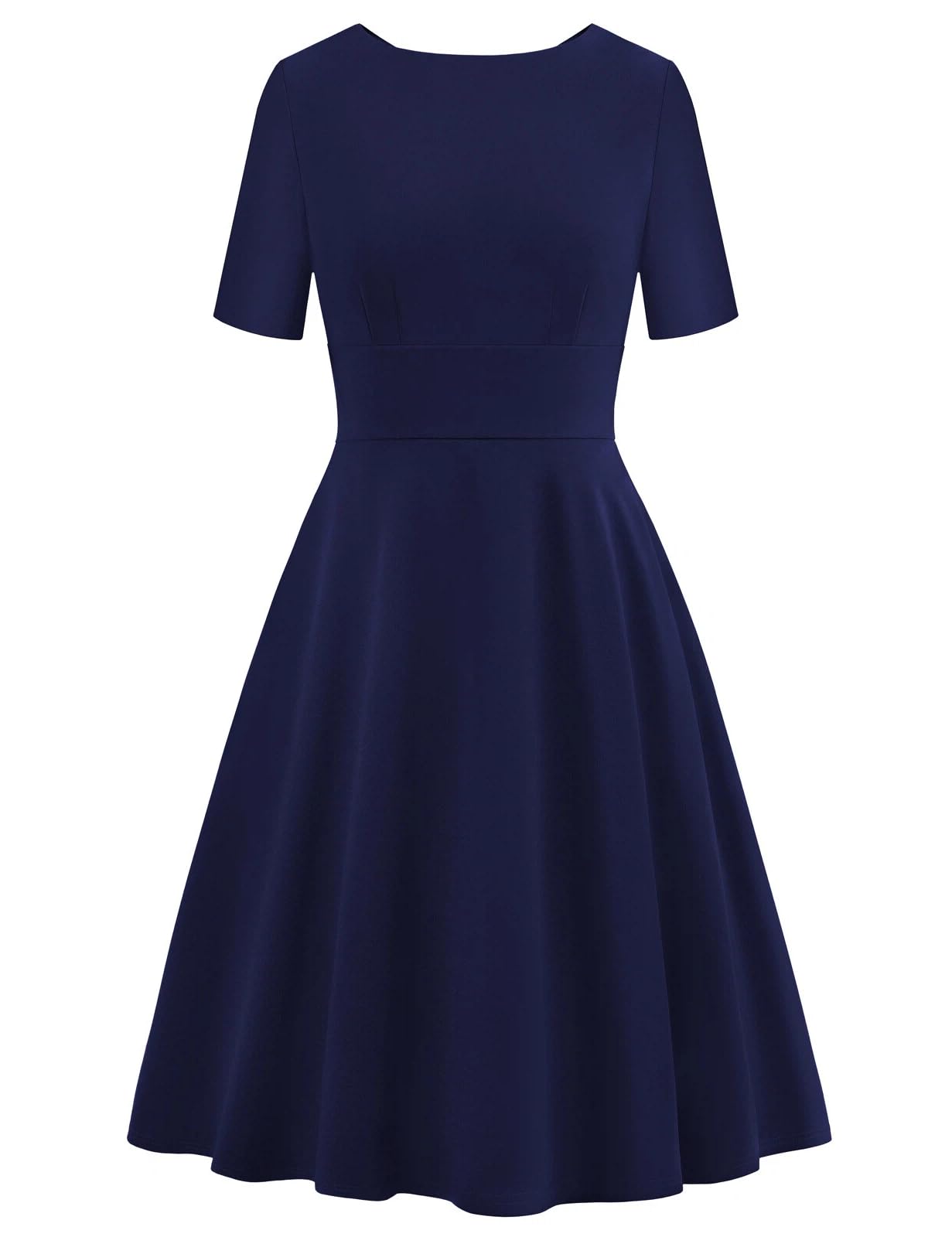 Belle Poque Elegante Kleider Damen A-Linie Sommerkleid Midi | Midikleid Damen mit V-Ausschnitt am Rücken, Seitentaschen in der Naht, weicher hautfreundlicher Stoff, mittlere Elastizität