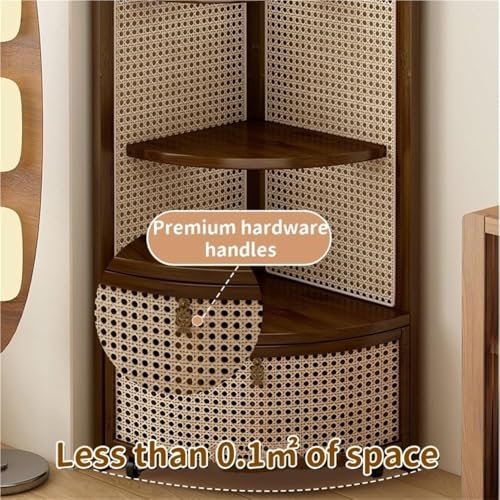 Mueble triangular de ratán estante esquinero multifuncional de 4 niveles 6