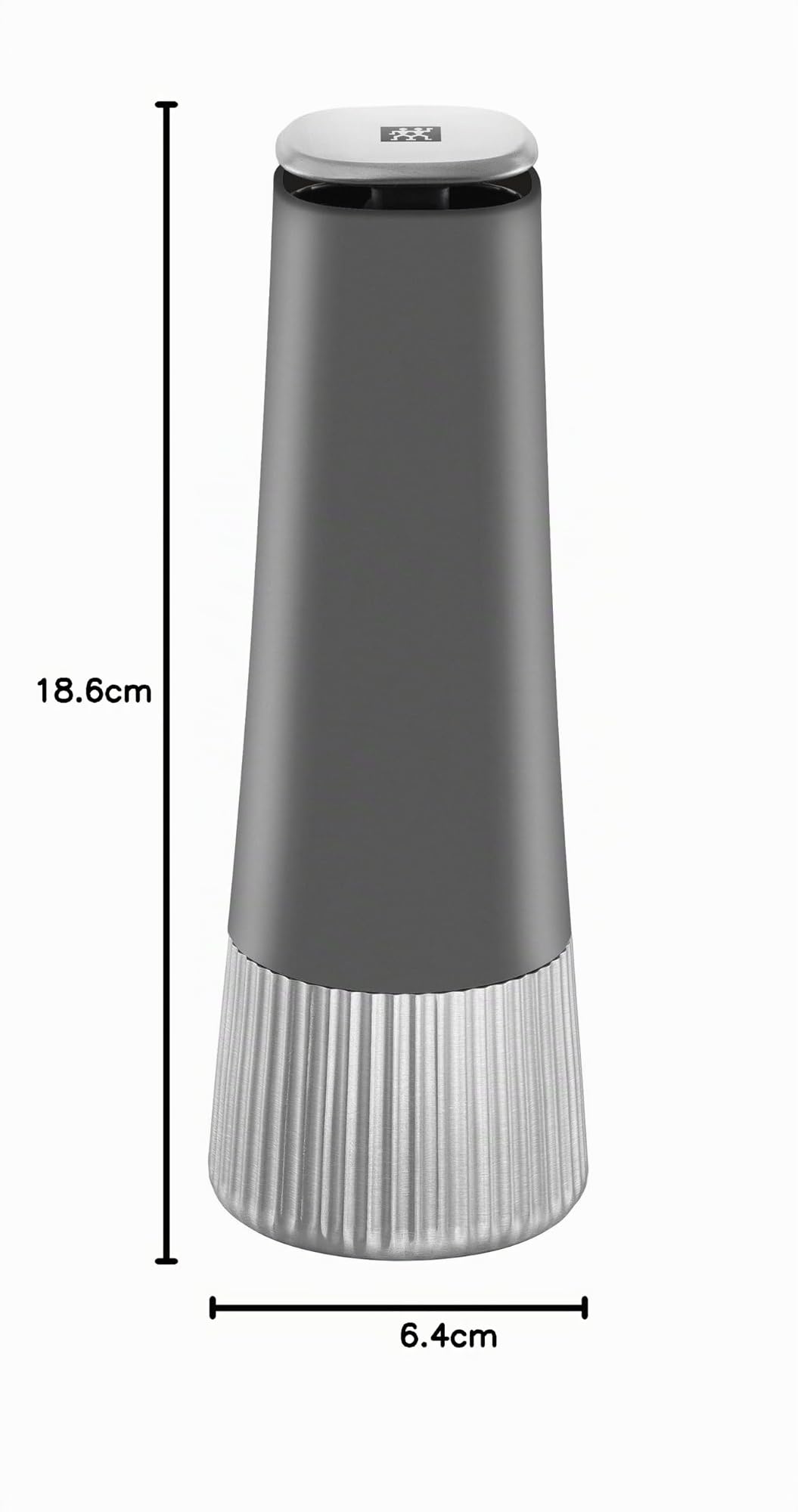 ZWILLING Spices Moulin à épices - Boîtier en plastique - Broyeur en céramique - 6,4 l x 18,6 H - Réglable en continu - Fin à grossier - Pour sel, poivre, épices, vert sauge